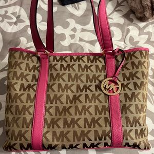 Michaela Kors tan/pink purse